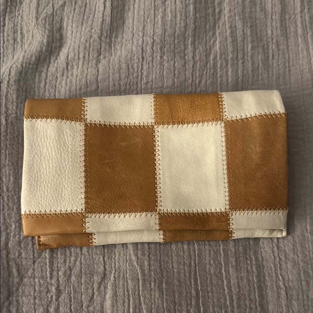 Latico Checkered Brown Leather Wallet